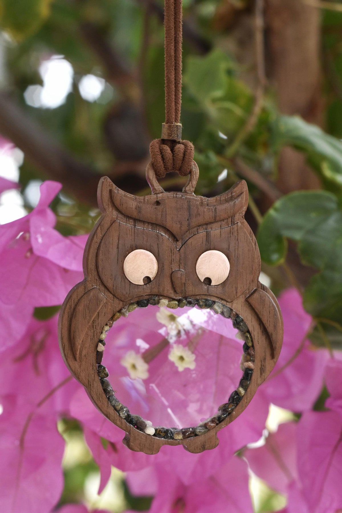 Owl magnifying glass necklace