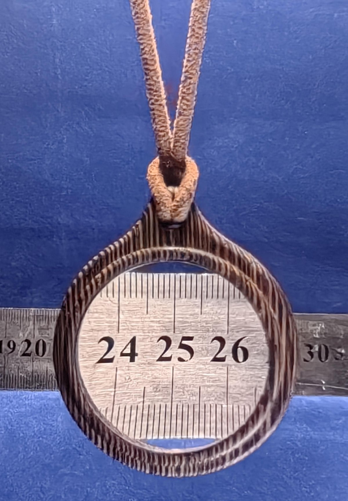 Wenge Wood Magnifying Glass Necklace - Handmade Near Vision Aid