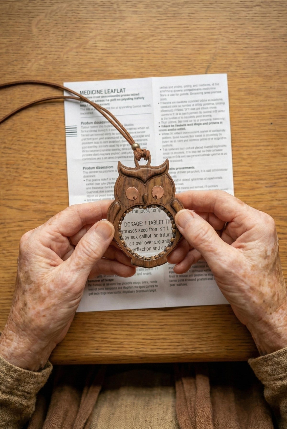Owl magnifying glass necklace